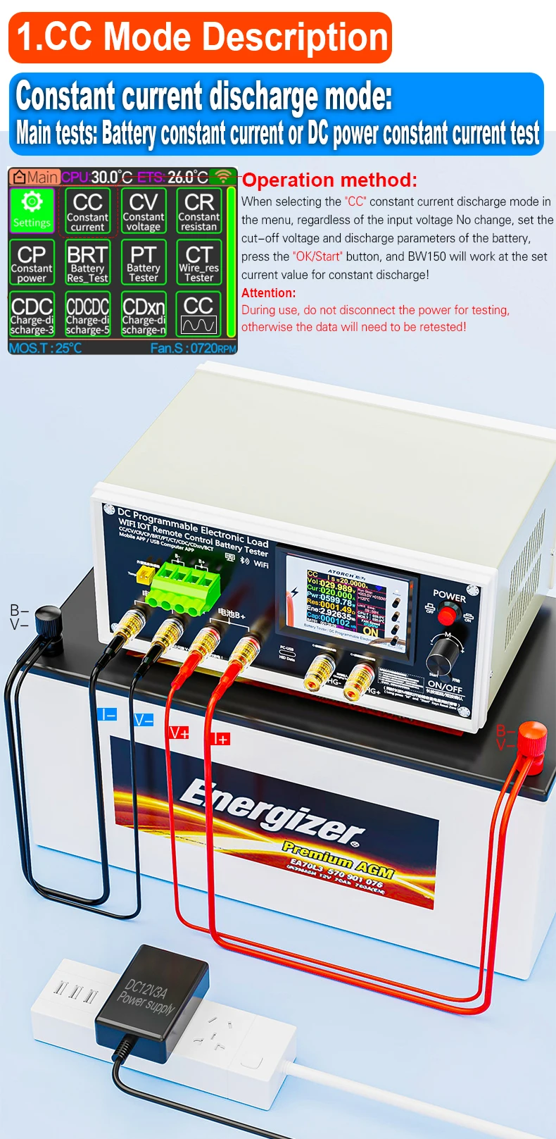 BW600-DK 200V 50A 18650 Lithium Lead-acid Battery Capacity Monitor Electronic Load Power Tester Discharge Meter Car Check Tools