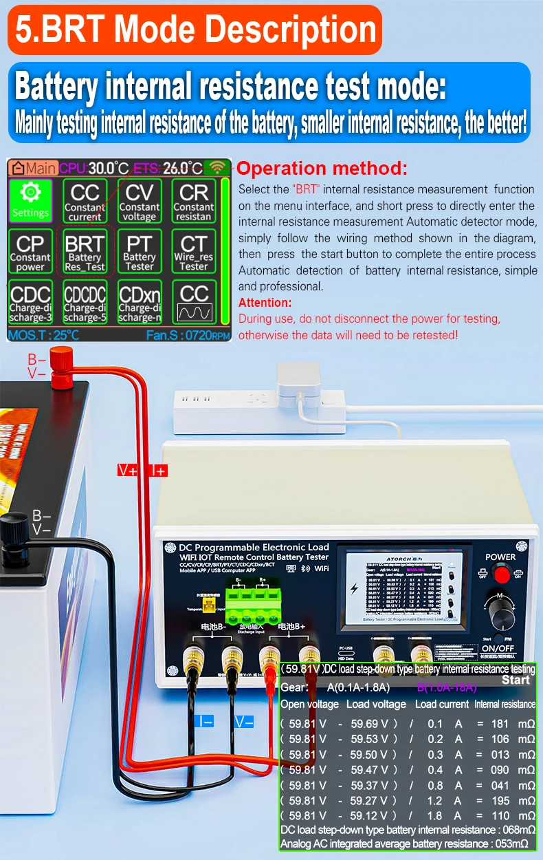 BW600-DK 200V 50A 18650 Lithium Lead-acid Battery Capacity Monitor Electronic Load Power Tester Discharge Meter Car Check Tools