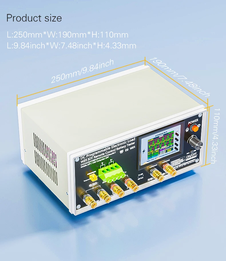BW600-DK 200V 50A 18650 Lithium Lead-acid Battery Capacity Monitor Electronic Load Power Tester Discharge Meter Car Check Tools