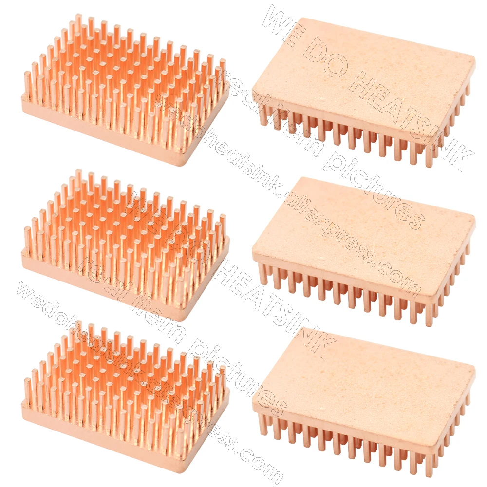 WE DO HEATSINK Useful Pure Copper Heat Sink Without or With Thermal Pad, Various Copper Shape Size Options