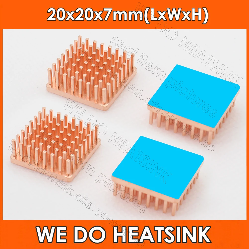 WE DO HEATSINK Useful Pure Copper Heat Sink Without or With Thermal Pad, Various Copper Shape Size Options