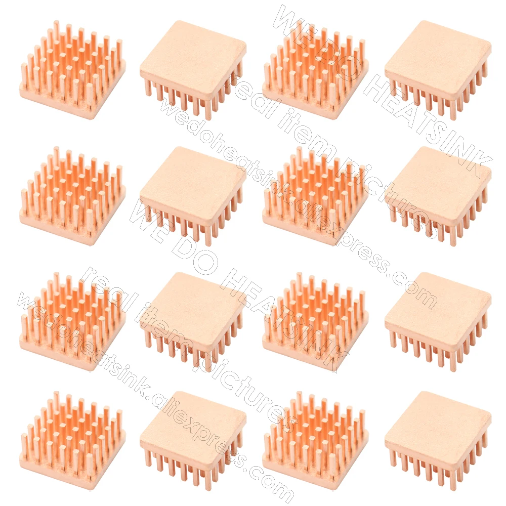WE DO HEATSINK Useful Pure Copper Heat Sink Without or With Thermal Pad, Various Copper Shape Size Options