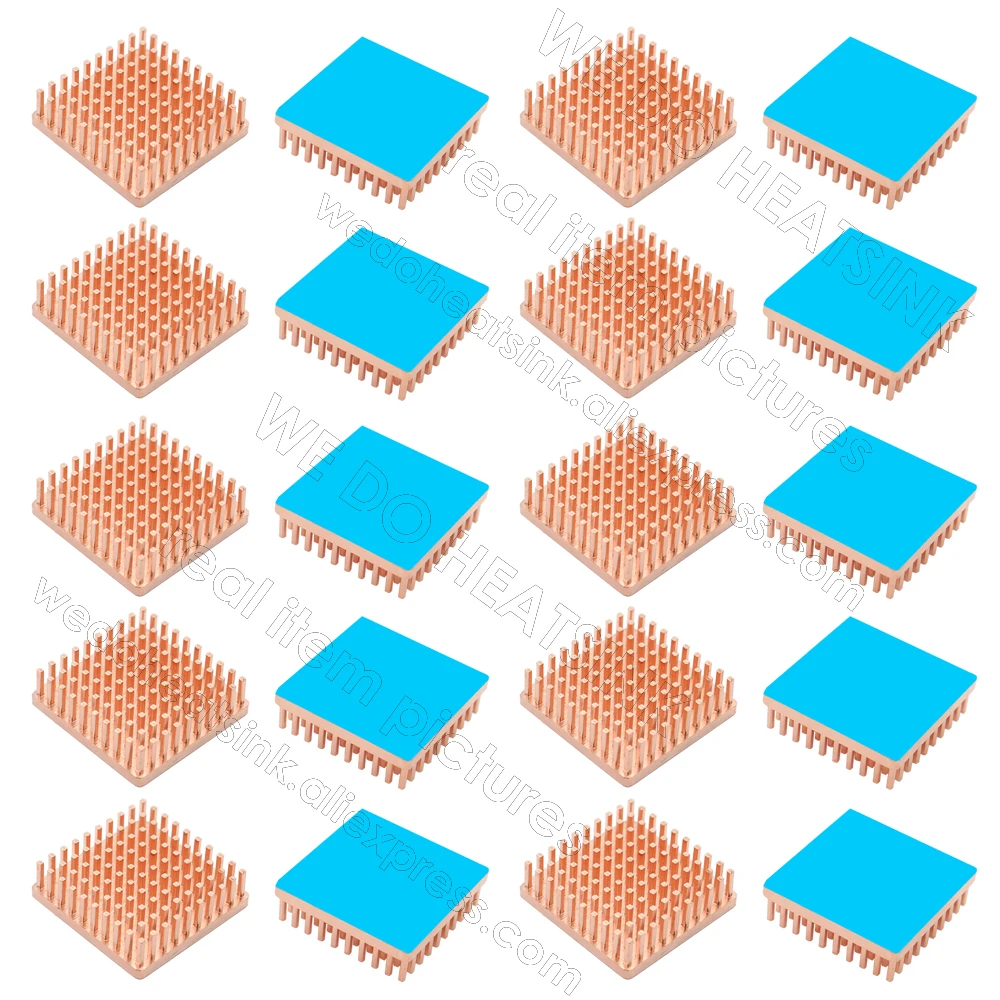 WE DO HEATSINK Useful Pure Copper Heat Sink Without or With Thermal Pad, Various Copper Shape Size Options
