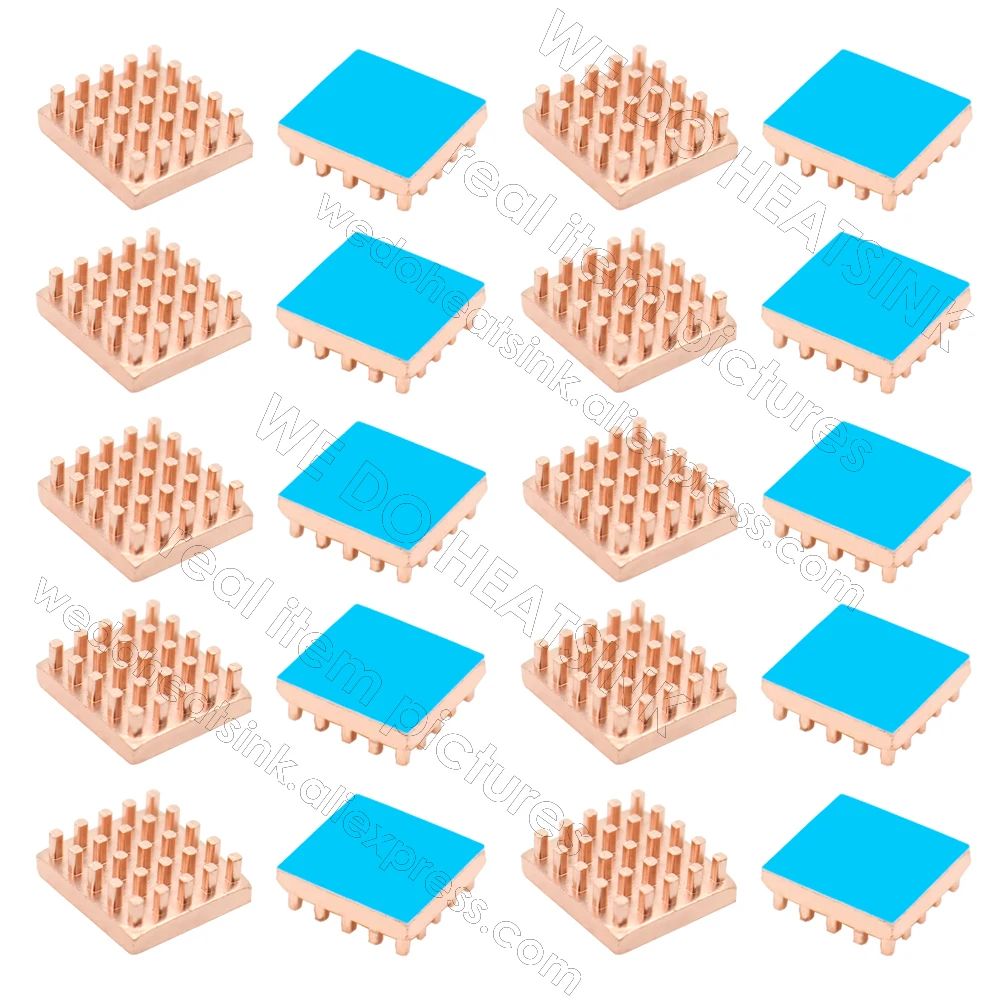 WE DO HEATSINK Useful Pure Copper Heat Sink Without or With Thermal Pad, Various Copper Shape Size Options