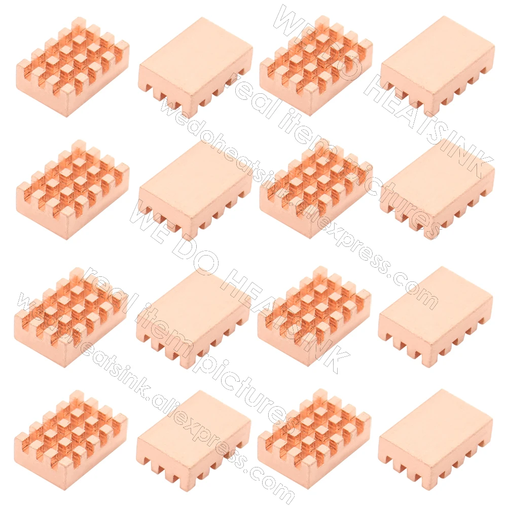 WE DO HEATSINK Useful Pure Copper Heat Sink Without or With Thermal Pad, Various Copper Shape Size Options
