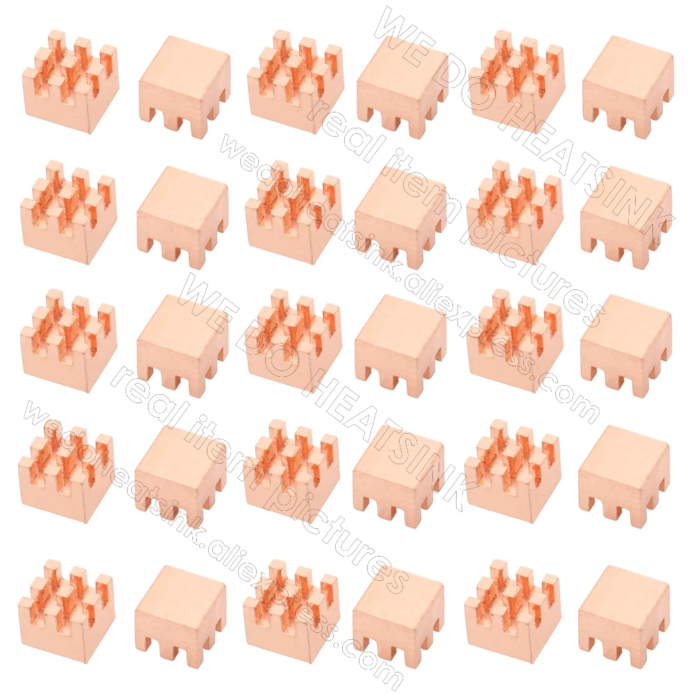 WE DO HEATSINK Useful Pure Copper Heat Sink Without or With Thermal Pad, Various Copper Shape Size Options