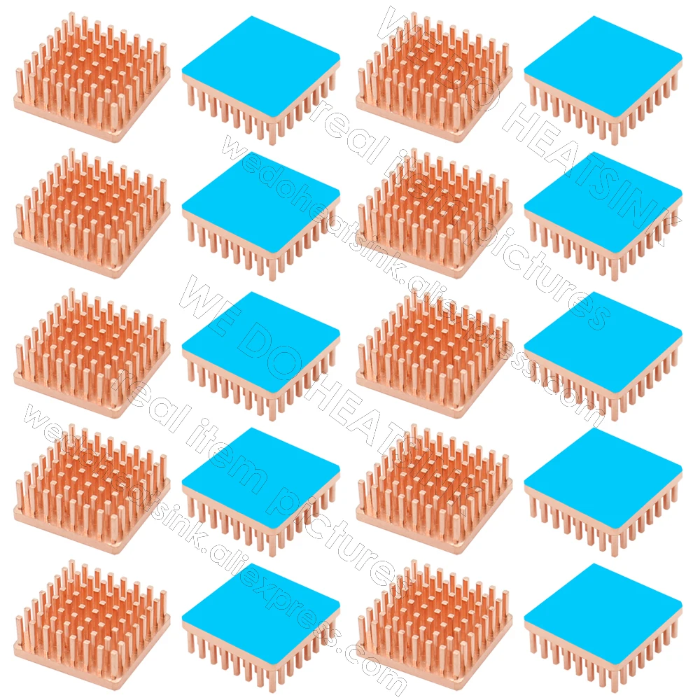 WE DO HEATSINK Useful Pure Copper Heat Sink Without or With Thermal Pad, Various Copper Shape Size Options