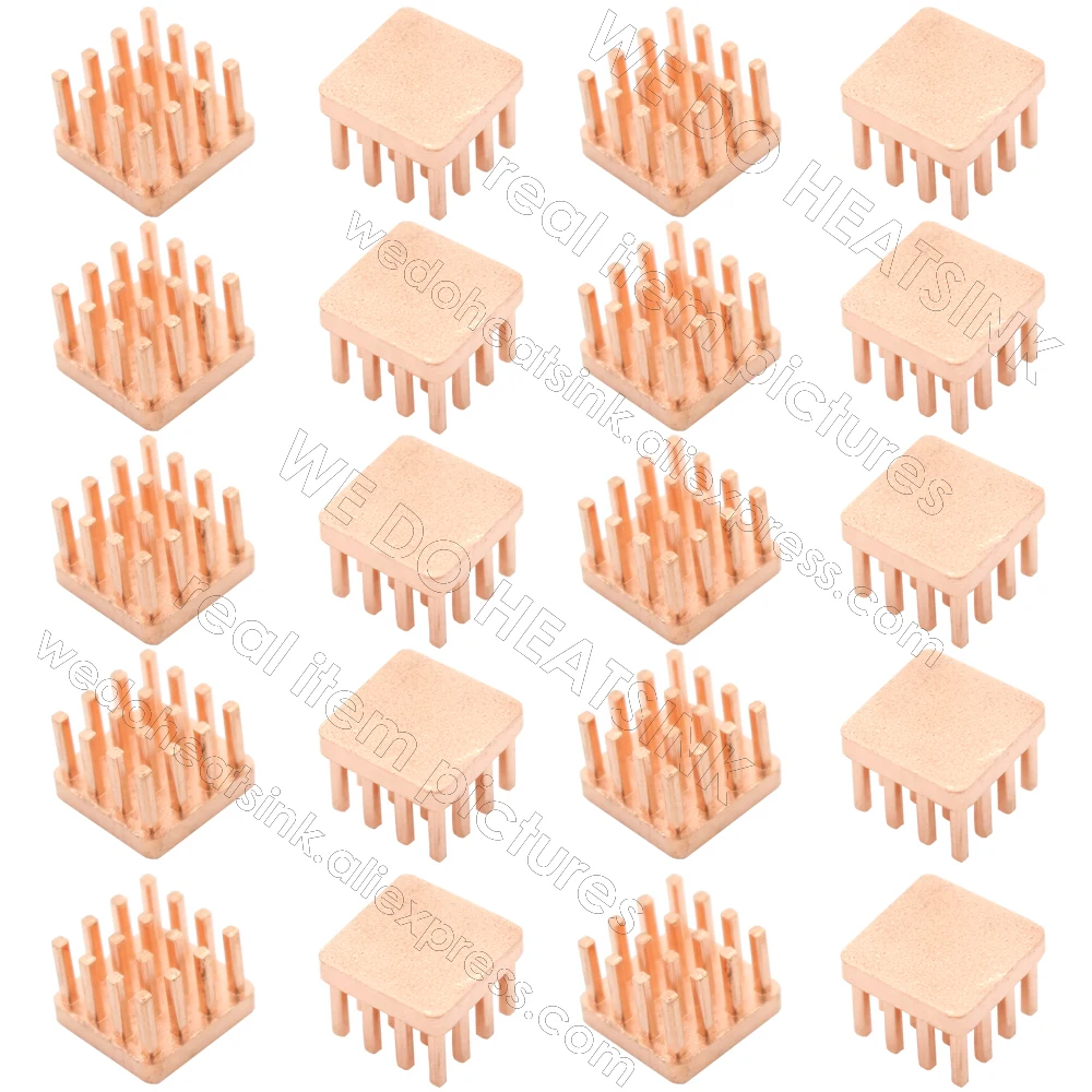 WE DO HEATSINK Useful Pure Copper Heat Sink Without or With Thermal Pad, Various Copper Shape Size Options