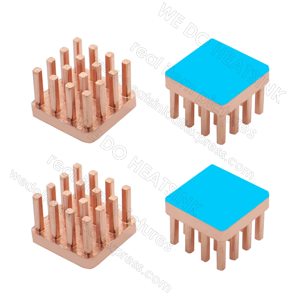 WE DO HEATSINK Useful Pure Copper Heat Sink Without or With Thermal Pad, Various Copper Shape Size Options