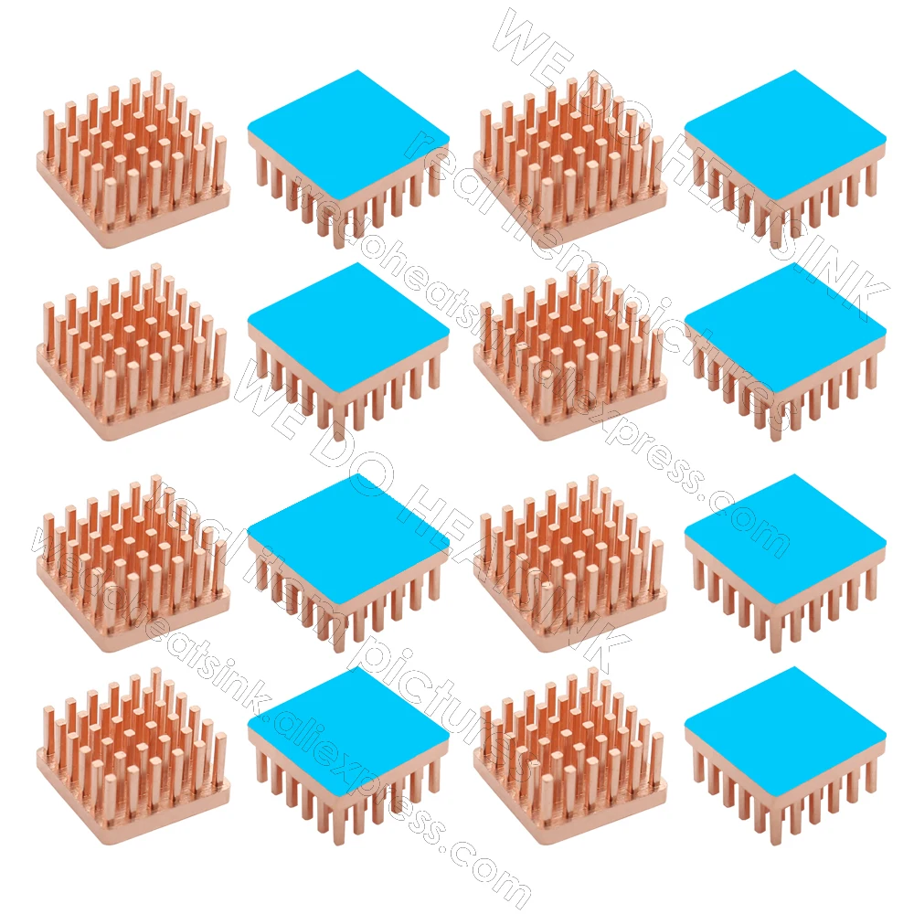 WE DO HEATSINK Useful Pure Copper Heat Sink Without or With Thermal Pad, Various Copper Shape Size Options