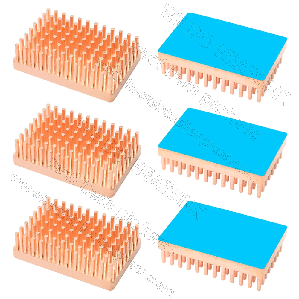WE DO HEATSINK Useful Pure Copper Heat Sink Without or With Thermal Pad, Various Copper Shape Size Options