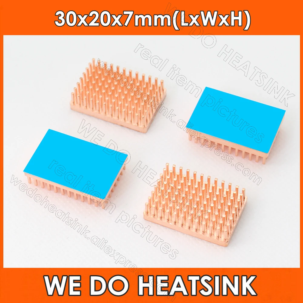 WE DO HEATSINK Useful Pure Copper Heat Sink Without or With Thermal Pad, Various Copper Shape Size Options