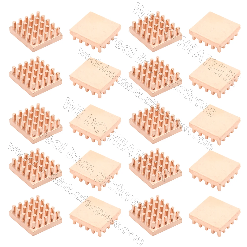 WE DO HEATSINK Useful Pure Copper Heat Sink Without or With Thermal Pad, Various Copper Shape Size Options