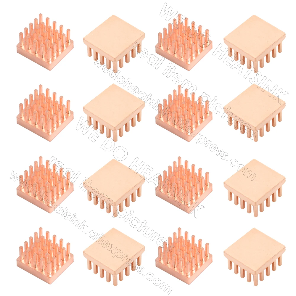 WE DO HEATSINK Useful Pure Copper Heat Sink Without or With Thermal Pad, Various Copper Shape Size Options
