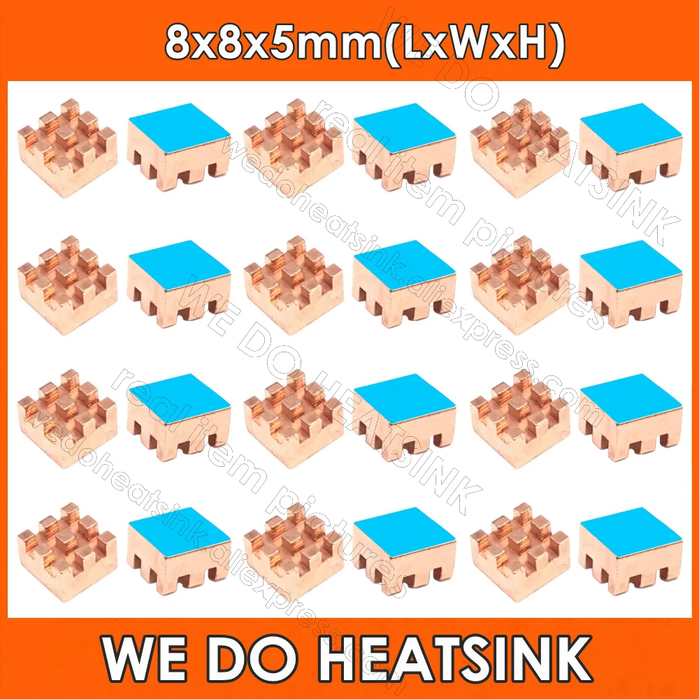 WE DO HEATSINK Useful Pure Copper Heat Sink Without or With Thermal Pad, Various Copper Shape Size Options