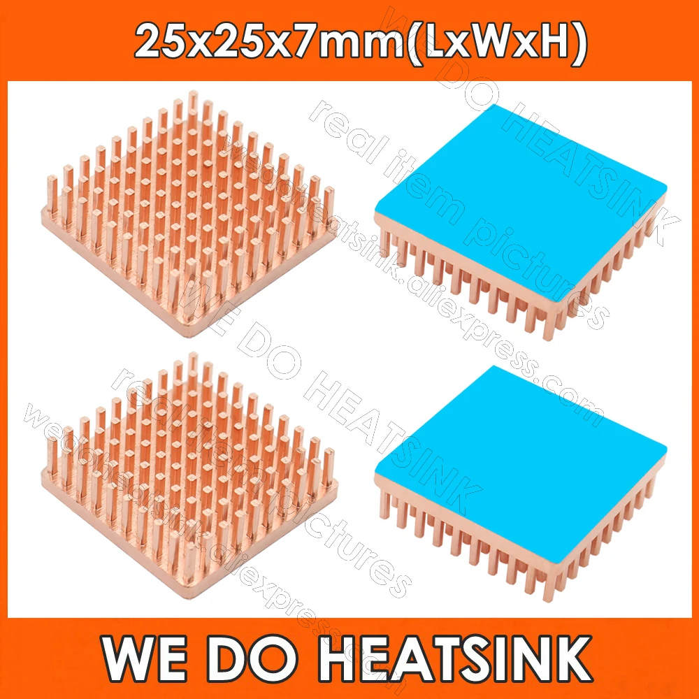 WE DO HEATSINK Useful Pure Copper Heat Sink Without or With Thermal Pad, Various Copper Shape Size Options