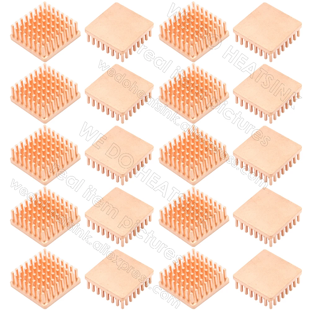 WE DO HEATSINK Useful Pure Copper Heat Sink Without or With Thermal Pad, Various Copper Shape Size Options