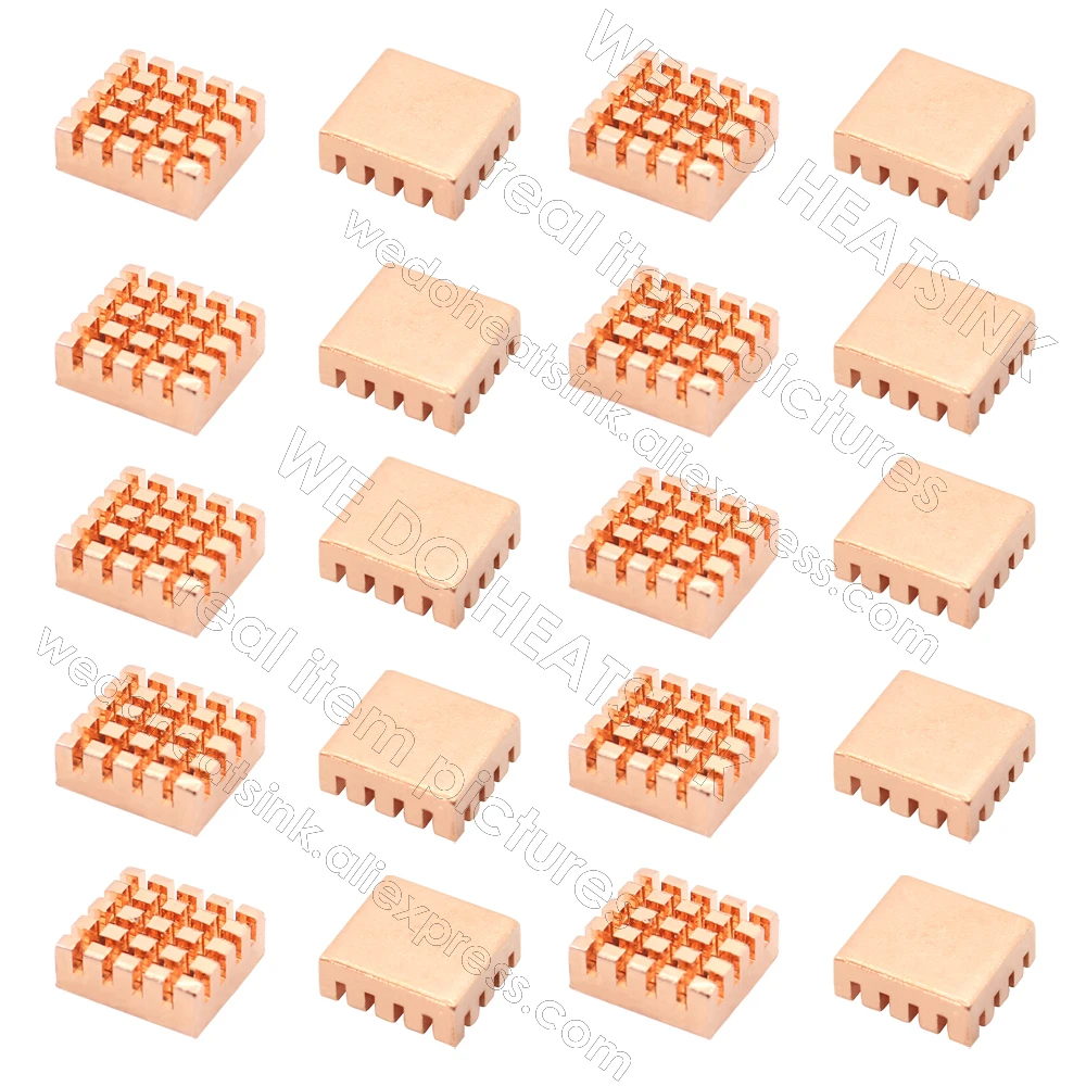 WE DO HEATSINK Useful Pure Copper Heat Sink Without or With Thermal Pad, Various Copper Shape Size Options