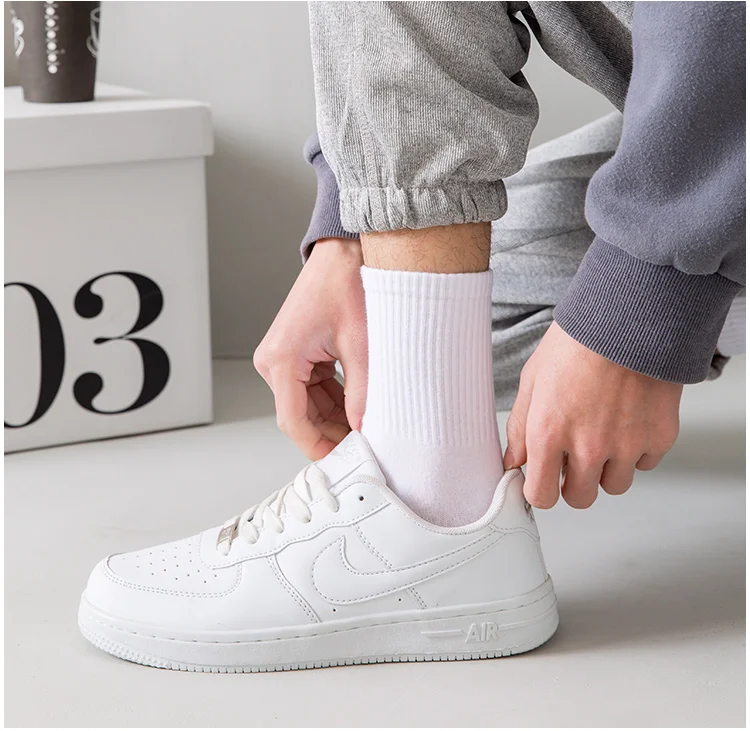 Men Socks Cotton Breathable Long Business Harajuku Socks Solid Gentleman Sox Sokken Outdoor Sports  5 Pairs/Lot Socks