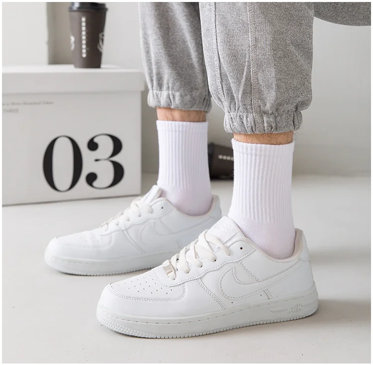 Men Socks Cotton Breathable Long Business Harajuku Socks Solid Gentleman Sox Sokken Outdoor Sports  5 Pairs/Lot Socks