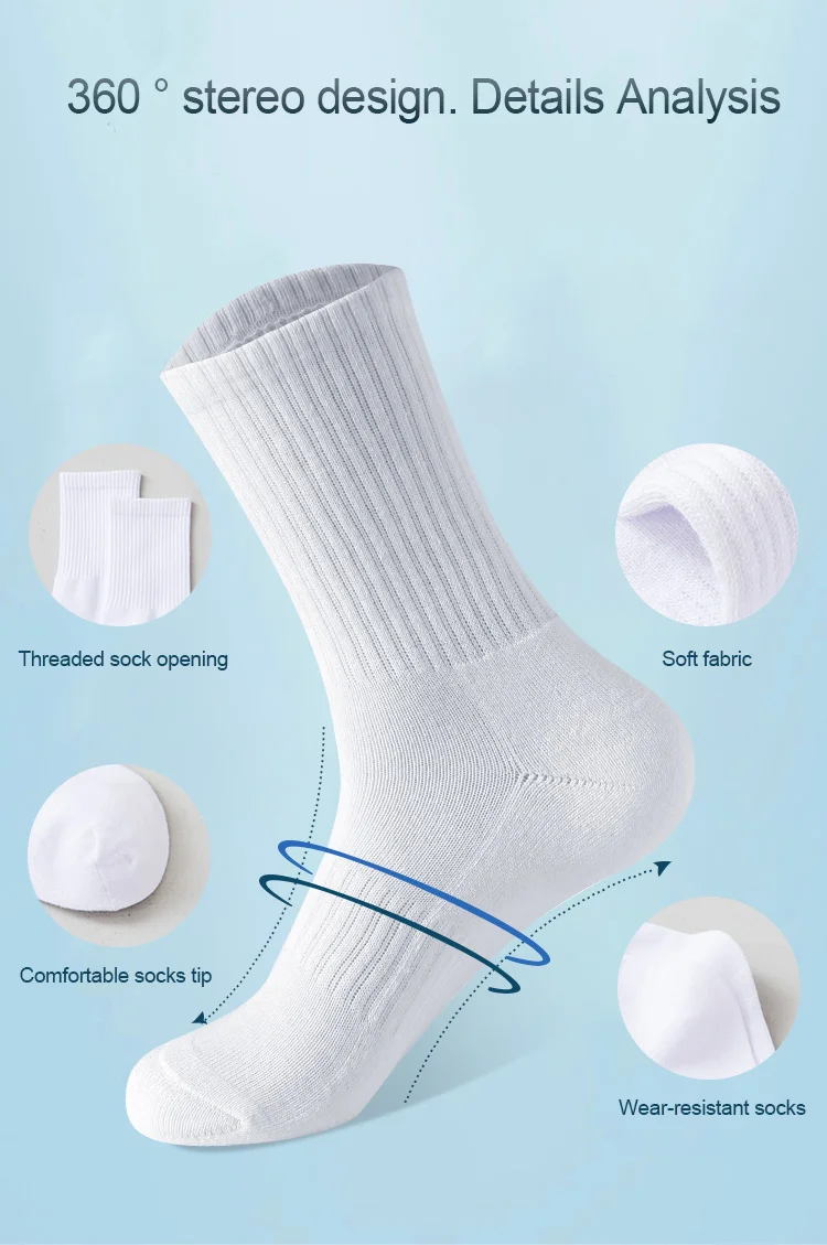 Men Socks Cotton Breathable Long Business Harajuku Socks Solid Gentleman Sox Sokken Outdoor Sports  5 Pairs/Lot Socks