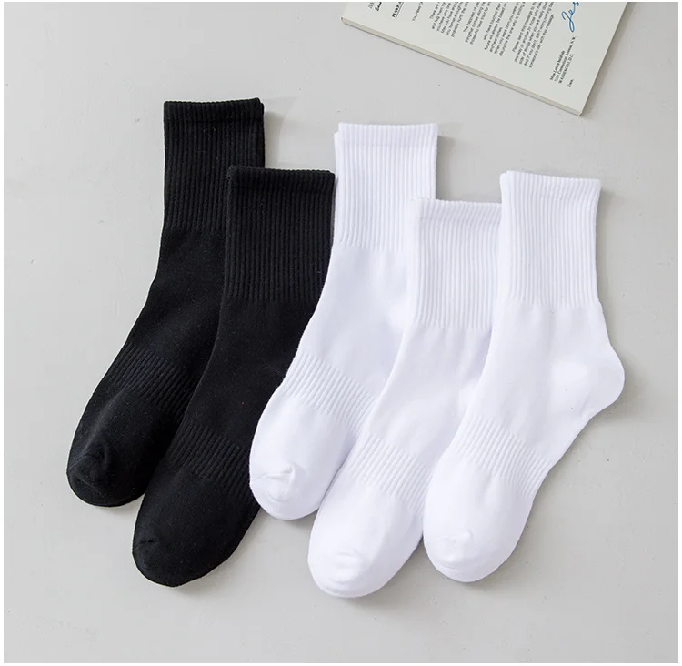 Men Socks Cotton Breathable Long Business Harajuku Socks Solid Gentleman Sox Sokken Outdoor Sports  5 Pairs/Lot Socks