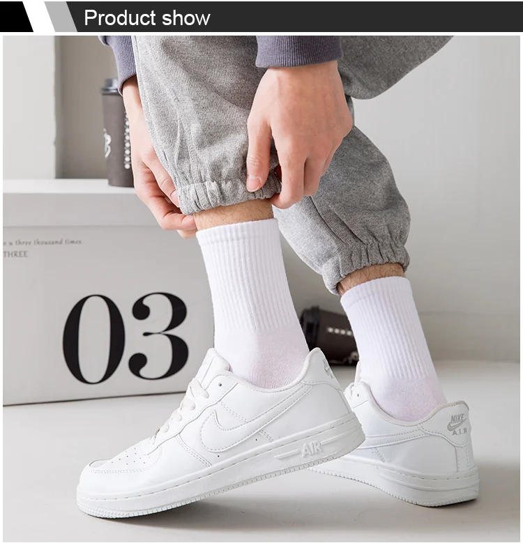 Men Socks Cotton Breathable Long Business Harajuku Socks Solid Gentleman Sox Sokken Outdoor Sports  5 Pairs/Lot Socks