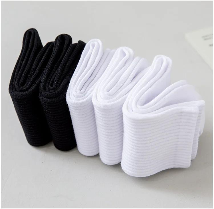 Men Socks Cotton Breathable Long Business Harajuku Socks Solid Gentleman Sox Sokken Outdoor Sports  5 Pairs/Lot Socks