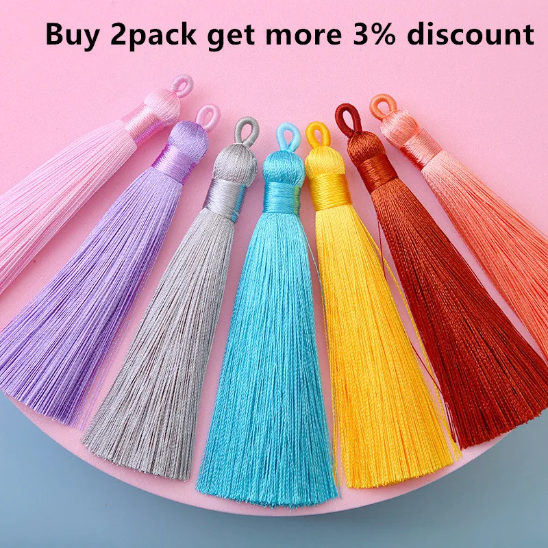 5/10/20pcs 8cm Silk Tassel Brush Earrings Charm Diy Earrings Pendant Jewelry Making Satin Fringe Handmade Decor Crafts Wholesale