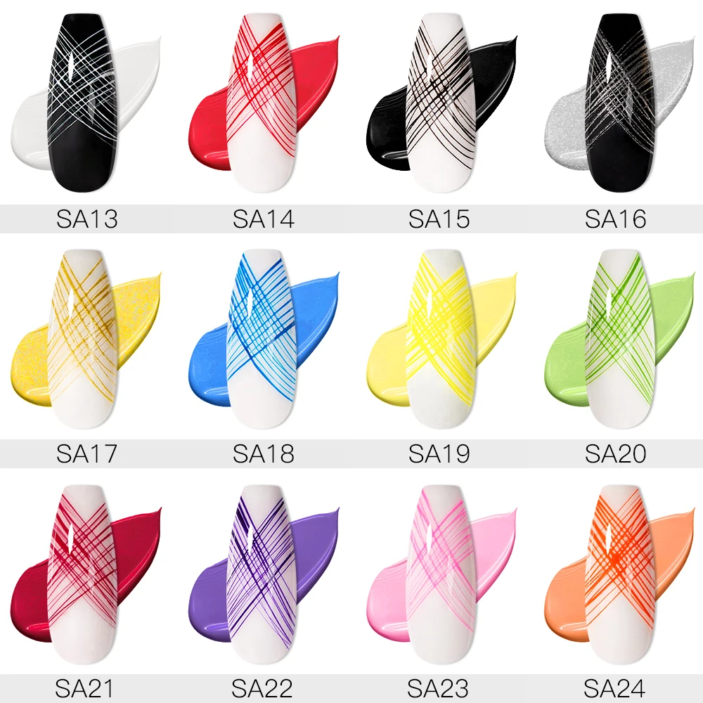 MEET ACROSS 5ml White Black Red Spider Drawing Gel Nail Polish UV Spider Painting Outline Gel Varnish Nails Art All For Manicure