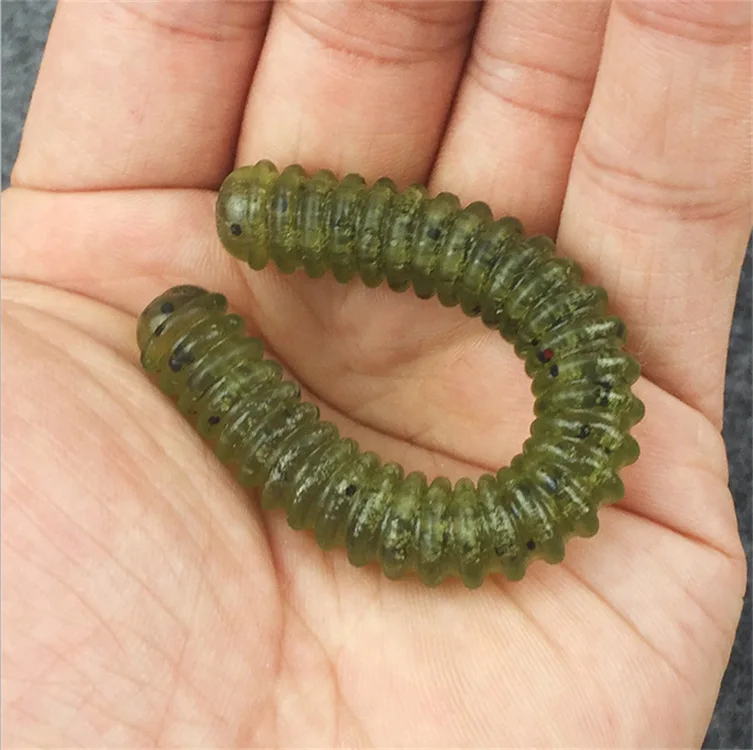 Fishing Lure Lugworm PVC Screw Thread Shape Grub 10cm Soft Bait PVC Worm Artificial Lures Lot 4 Pieces Sale
