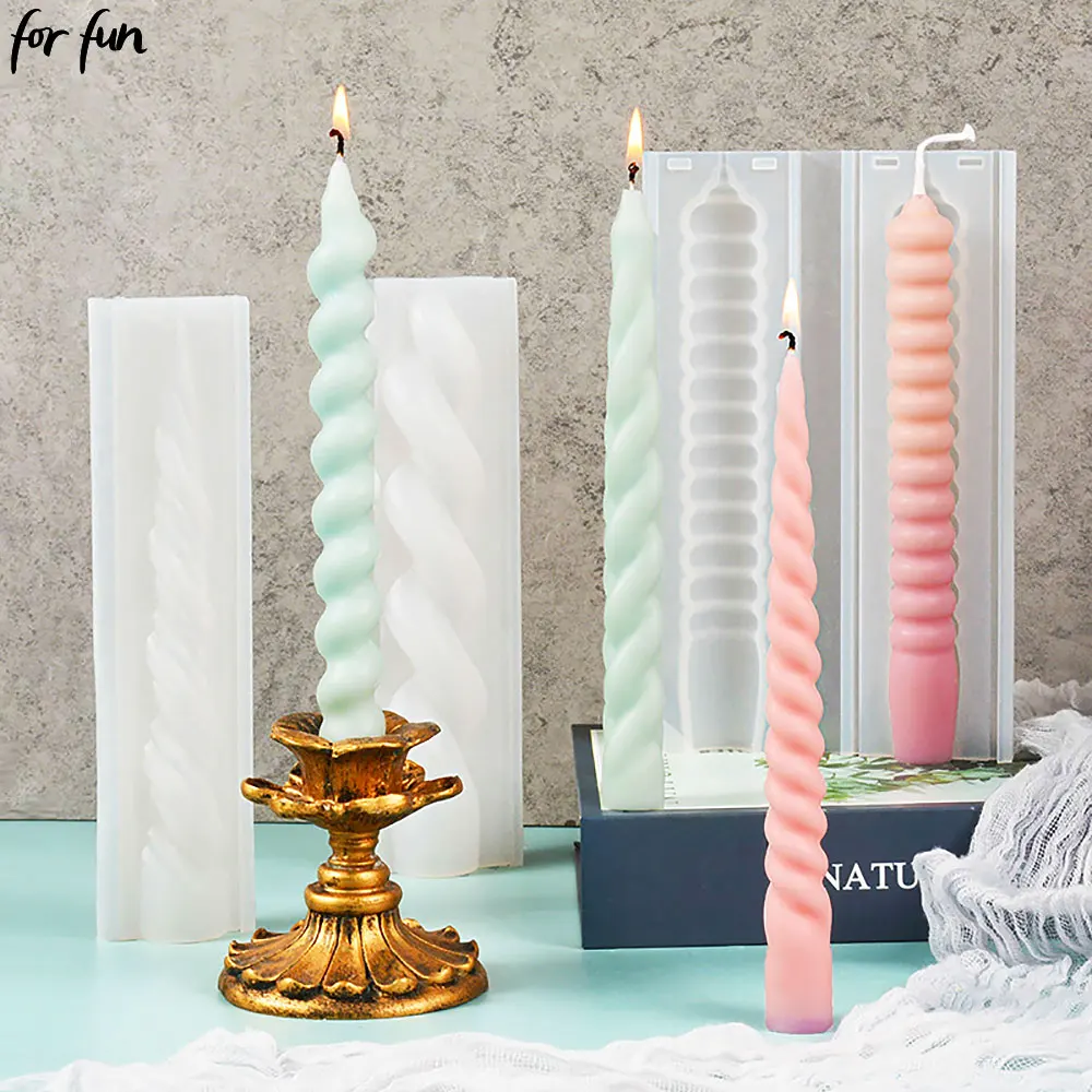 For Fun DIY Long Strip Church Candle Mould Irregular Shape Candle Silicone Mold Candlelight Dinner Handmade Candle Making Mold