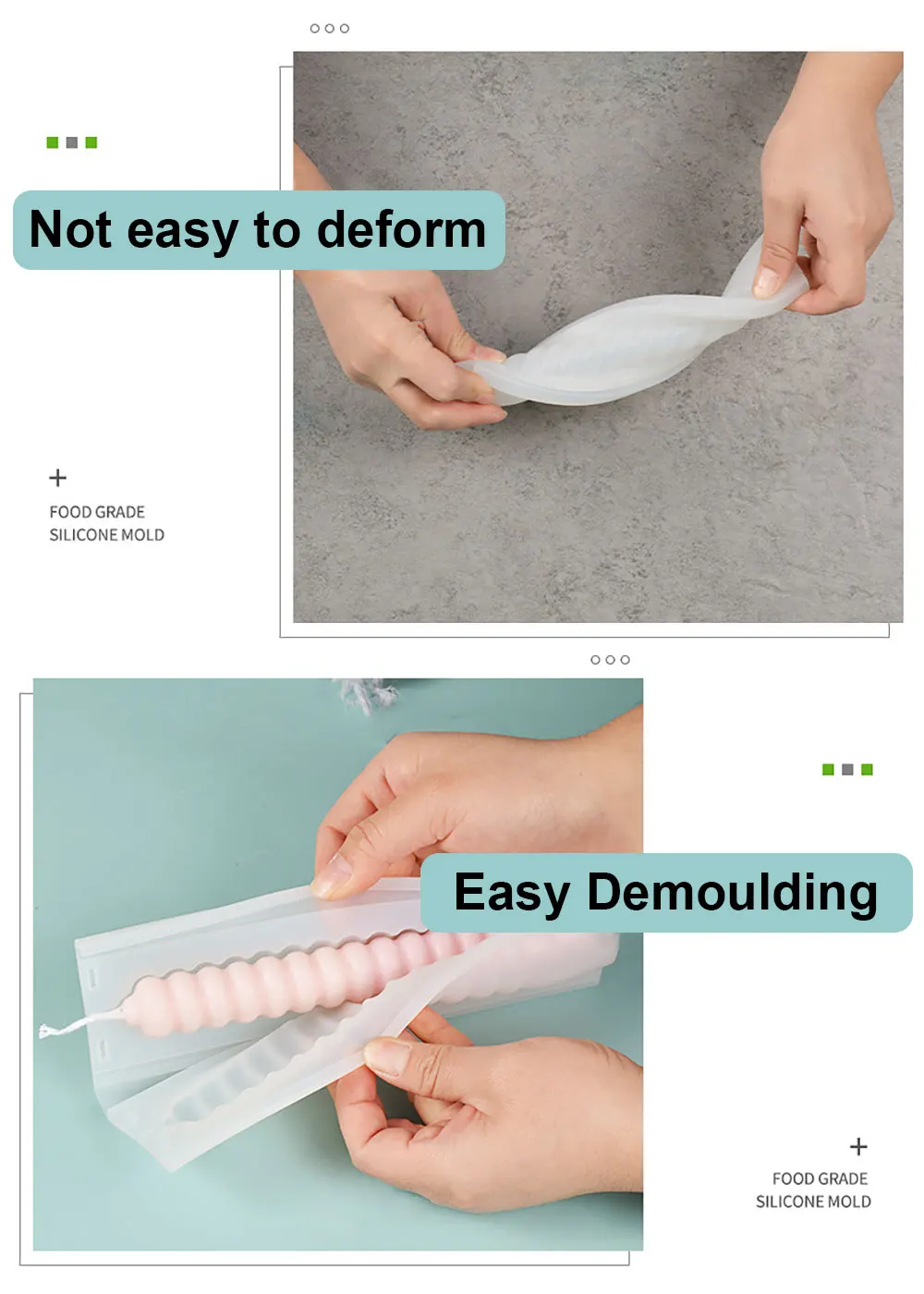 For Fun DIY Long Strip Church Candle Mould Irregular Shape Candle Silicone Mold Candlelight Dinner Handmade Candle Making Mold