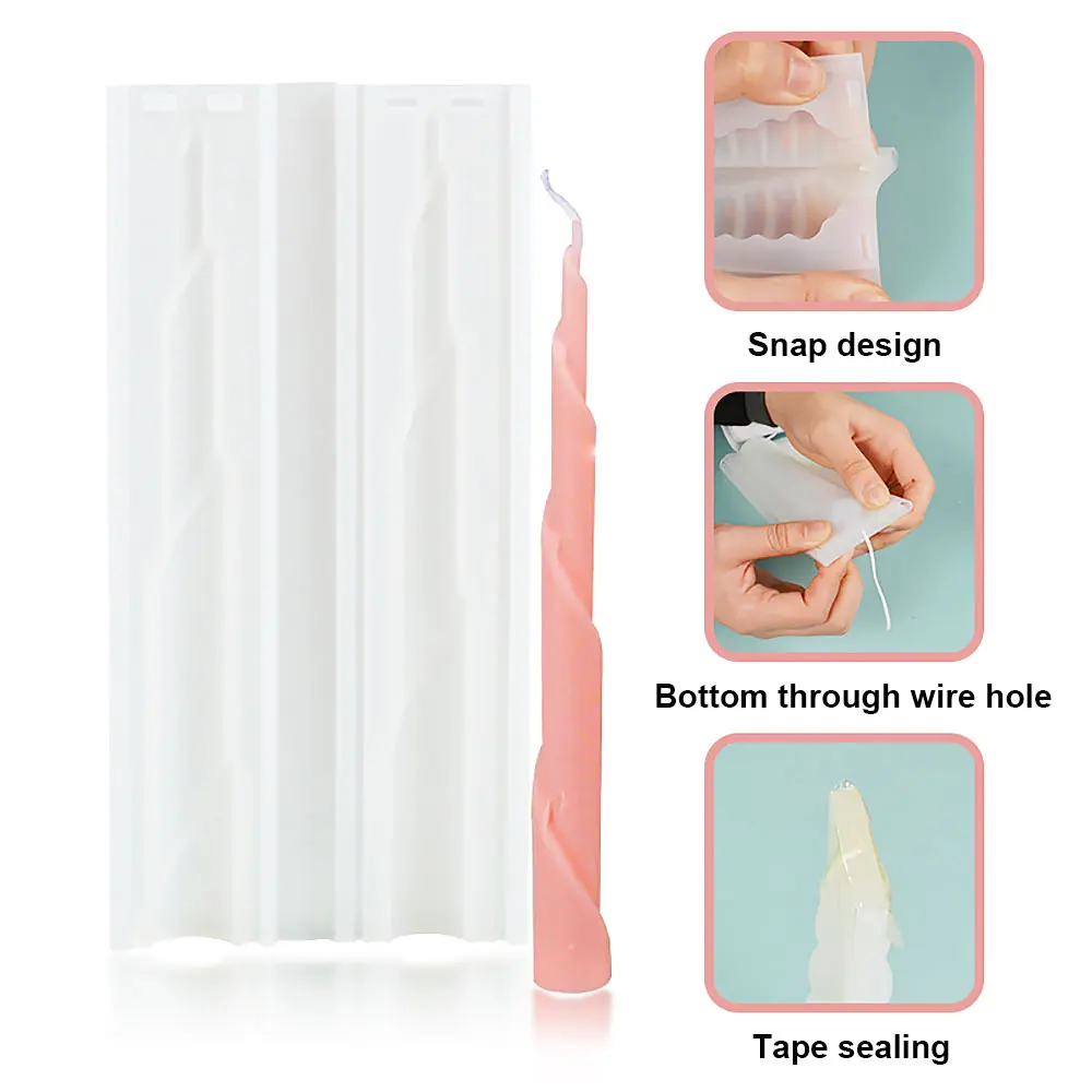 For Fun DIY Long Strip Church Candle Mould Irregular Shape Candle Silicone Mold Candlelight Dinner Handmade Candle Making Mold