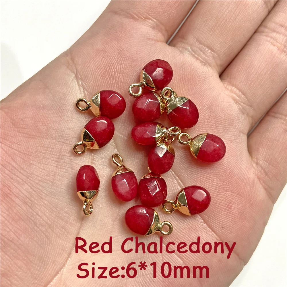 5PCS Natural Faceted Tiny Stone Pendants Charms Geometric Gems Pendant Fit Making Jewelry Necklaces Earrings DIY Accessory