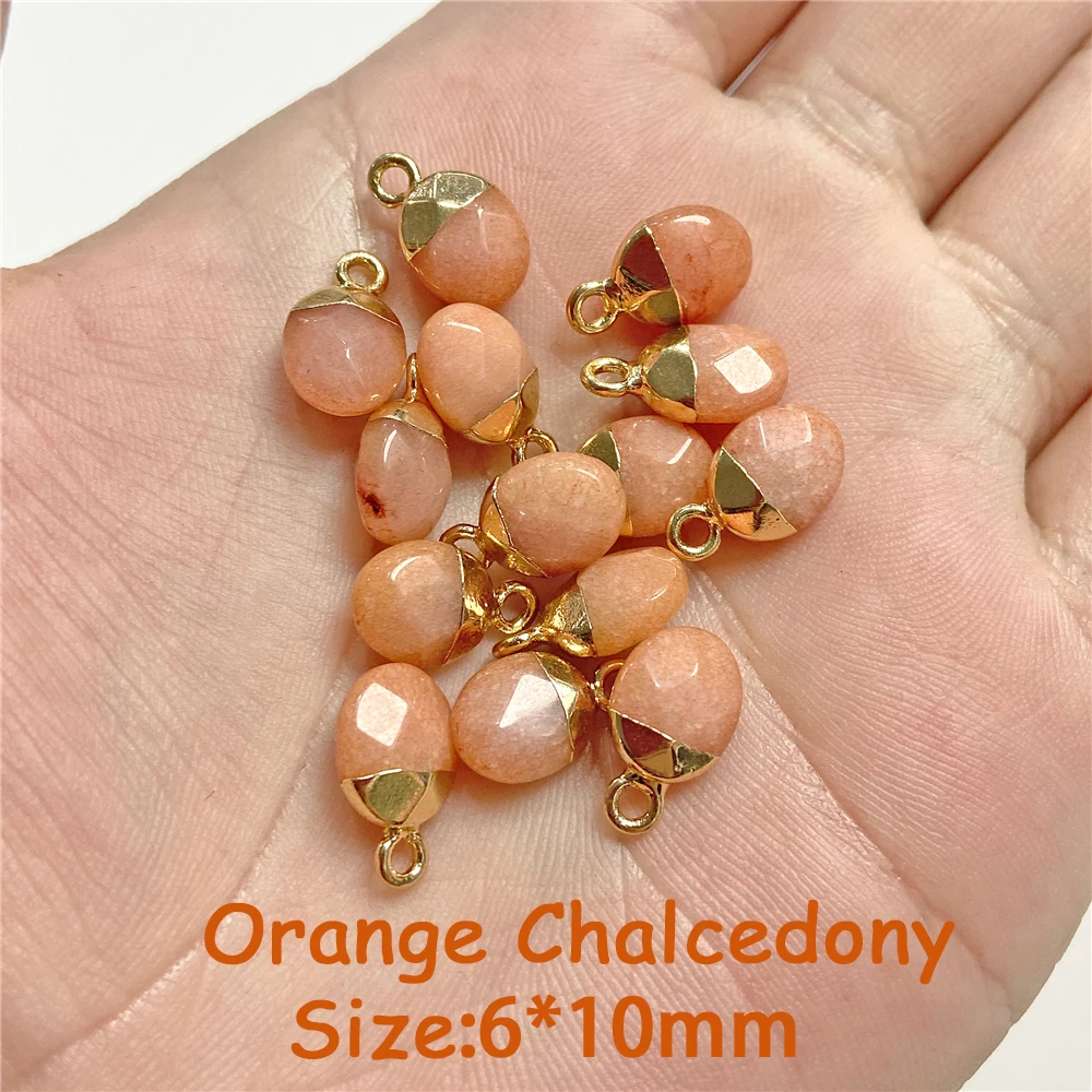 5PCS Natural Faceted Tiny Stone Pendants Charms Geometric Gems Pendant Fit Making Jewelry Necklaces Earrings DIY Accessory