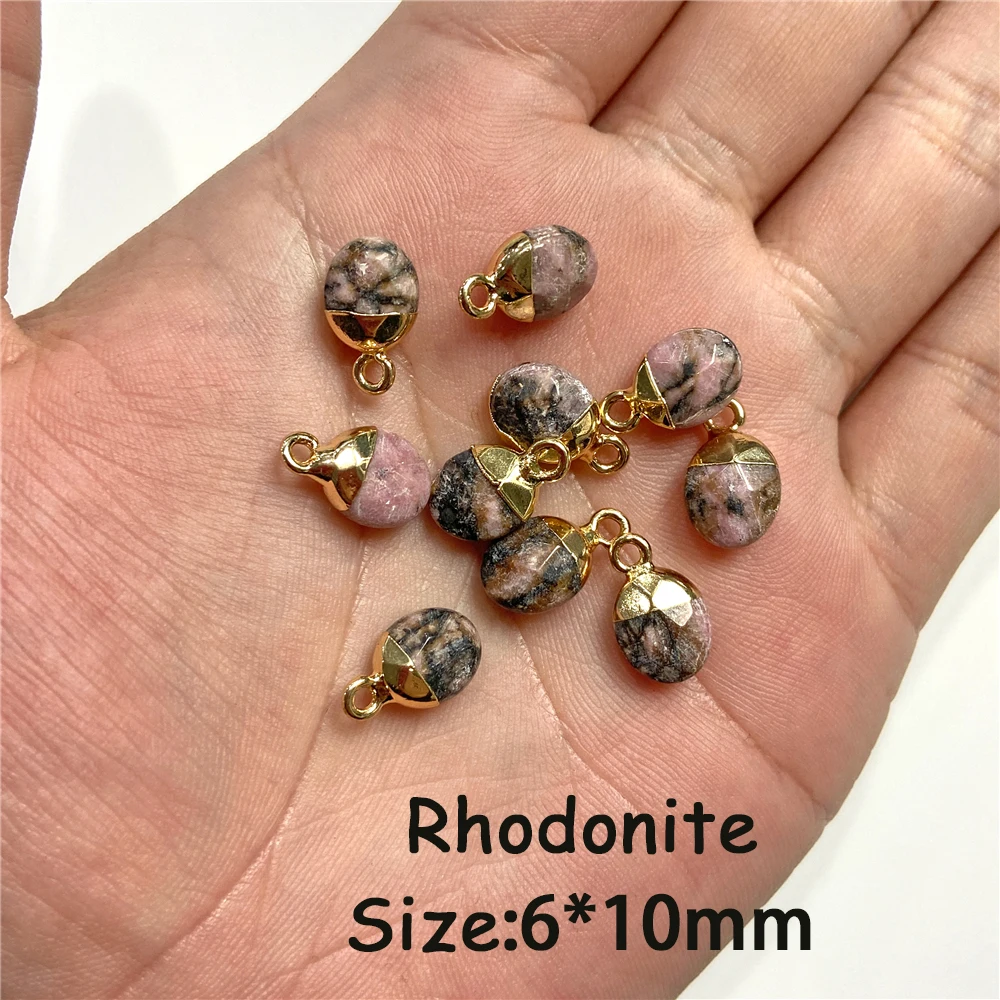 5PCS Natural Faceted Tiny Stone Pendants Charms Geometric Gems Pendant Fit Making Jewelry Necklaces Earrings DIY Accessory