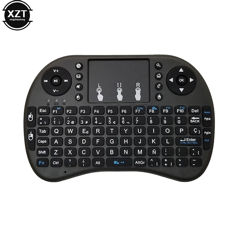 Backlit English Russian Arabic Spain Hebrew 2.4G Air Mouse Android TV Box PC I8 Mini Wireless Keyboard Remote Touchpad