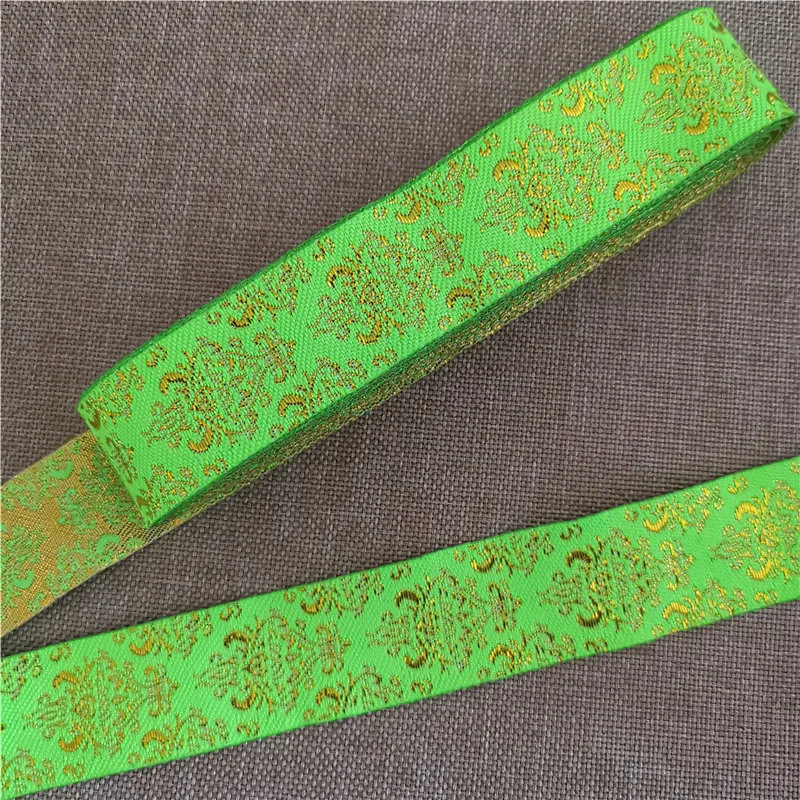 7 Meters 1 Inch 25mm Gold Color Silver Color Vintage Ethnic Embroidery Ribbon Boho Lace Trim DIY Clothes Bag Embroidered Fabric