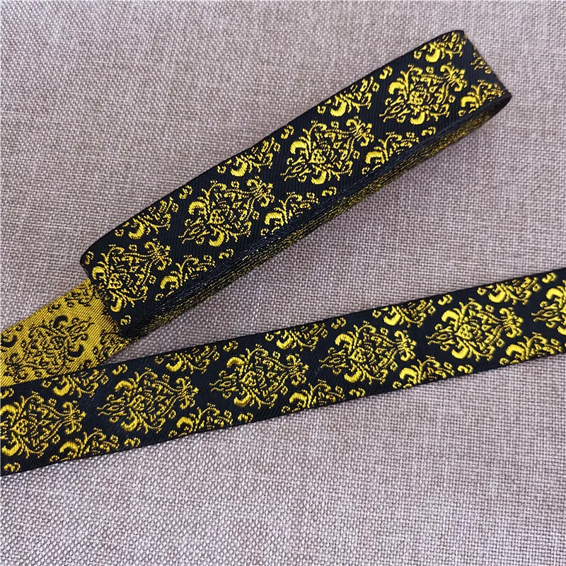 7 Meters 1 Inch 25mm Gold Color Silver Color Vintage Ethnic Embroidery Ribbon Boho Lace Trim DIY Clothes Bag Embroidered Fabric