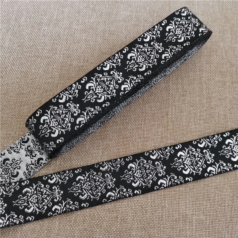 7 Meters 1 Inch 25mm Gold Color Silver Color Vintage Ethnic Embroidery Ribbon Boho Lace Trim DIY Clothes Bag Embroidered Fabric