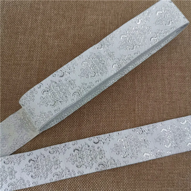 7 Meters 1 Inch 25mm Gold Color Silver Color Vintage Ethnic Embroidery Ribbon Boho Lace Trim DIY Clothes Bag Embroidered Fabric
