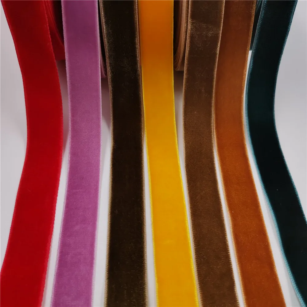 5yards 6mm/9mm/16mm/25mm Quality Soft Velvet Ribbon Single Face Wedding Party Decoration Gift Wrapping Hair Bowknot DIY