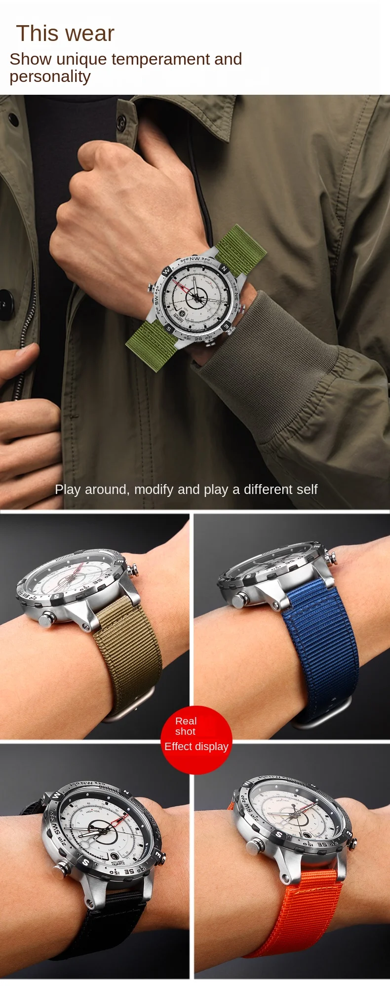 24*16mm Convex Metal ring nylon Watchband For TIMEX Tidal T2N721 T2N720 TW2T76500 TW2T76300 Sport breathable Canvas Watch Strap