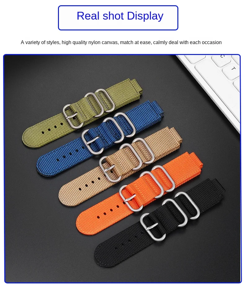 24*16mm Convex Metal ring nylon Watchband For TIMEX Tidal T2N721 T2N720 TW2T76500 TW2T76300 Sport breathable Canvas Watch Strap