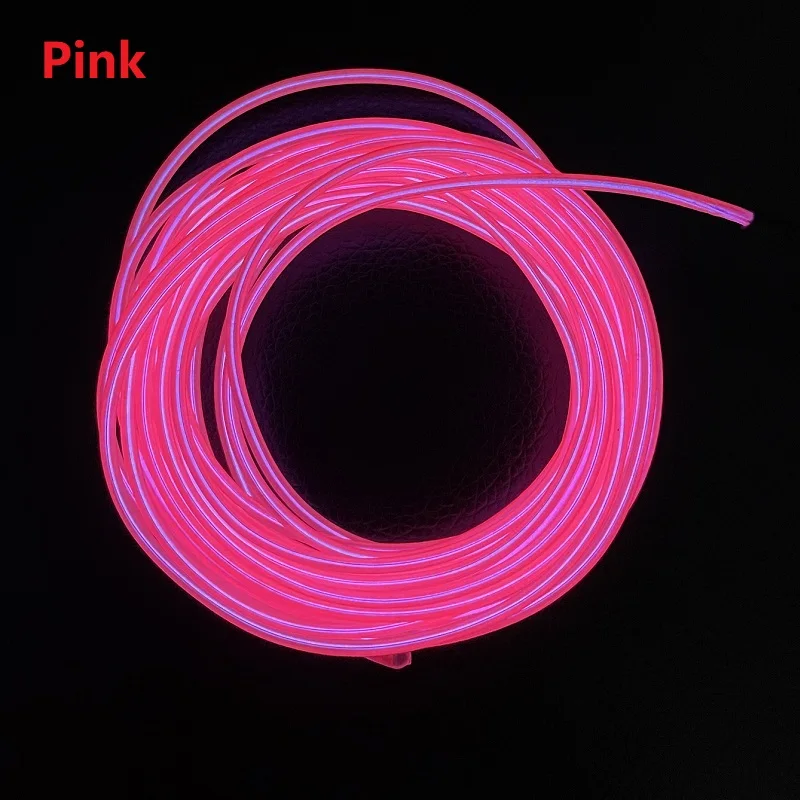 10m/5m/3m/1m 3V Battery 5V USB 12V Neon Glow EL Wire Rope with Adapter Flexible LED Strip for Car Party Dance Atmosphere Decor