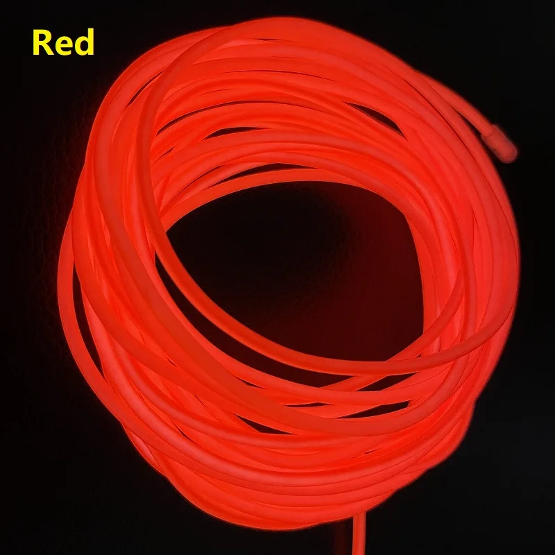 10m/5m/3m/1m 3V Battery 5V USB 12V Neon Glow EL Wire Rope with Adapter Flexible LED Strip for Car Party Dance Atmosphere Decor