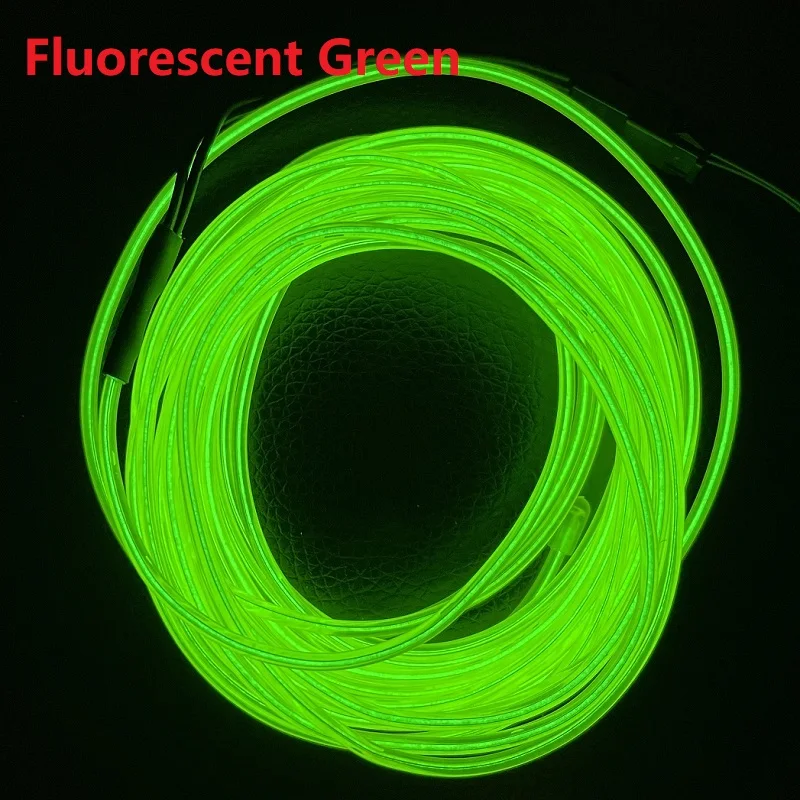 10m/5m/3m/1m 3V Battery 5V USB 12V Neon Glow EL Wire Rope with Adapter Flexible LED Strip for Car Party Dance Atmosphere Decor