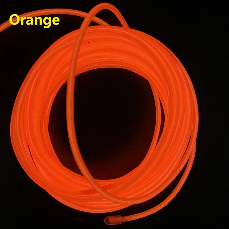 10m/5m/3m/1m 3V Battery 5V USB 12V Neon Glow EL Wire Rope with Adapter Flexible LED Strip for Car Party Dance Atmosphere Decor