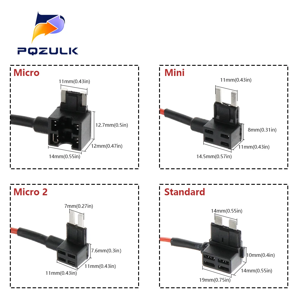 1PCS Medium Mini Micro 32V Pure Copper Car Cigarette Lighter Charger Cable Female Socket Plug Connector Adapter Cable Fuse
